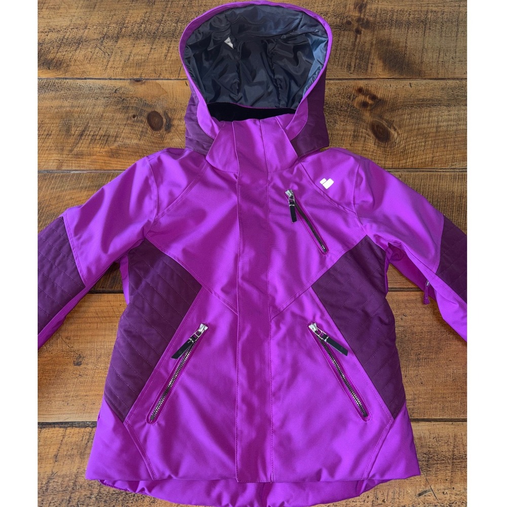 Obermeyer Girls Rayla Ski Jacket Fuchsia Insulated Hooded Coat Pockets 10/12